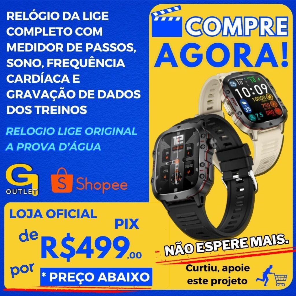 Relogio Lige Original a prova dagua e medidor de saúde passos, sono, frequência cardíaca, gravação de dados de treino