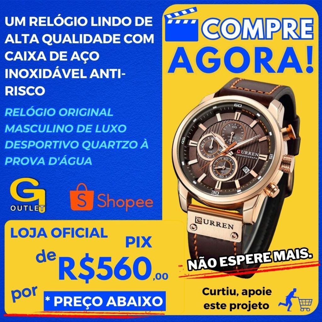 Relógio Original Masculino De Luxo Marca Topo De Couro Casual Desportivo Quartzo À Prova D'água 8291