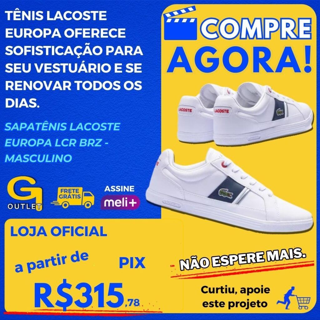 Sapatênis Lacoste Europa Lcr Brz – Masculino