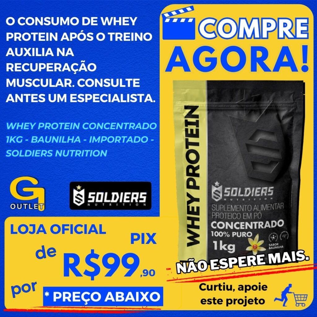 Whey Protein Concentrado 1Kg - Baunilha - Importado - Soldiers Nutrition