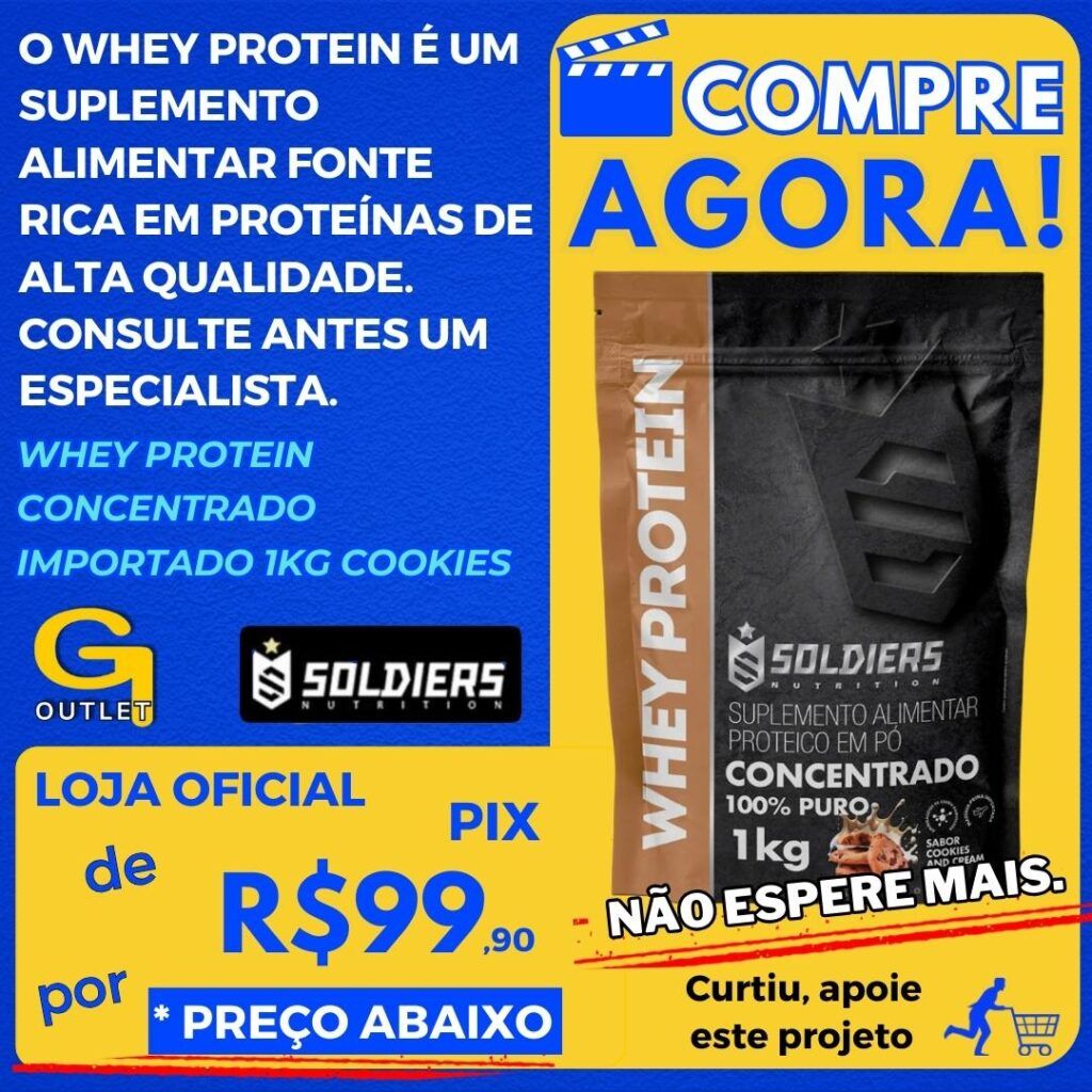 Whey Protein Concentrado Importado 1kg Cookies and Cream - Soldiers Nutrition