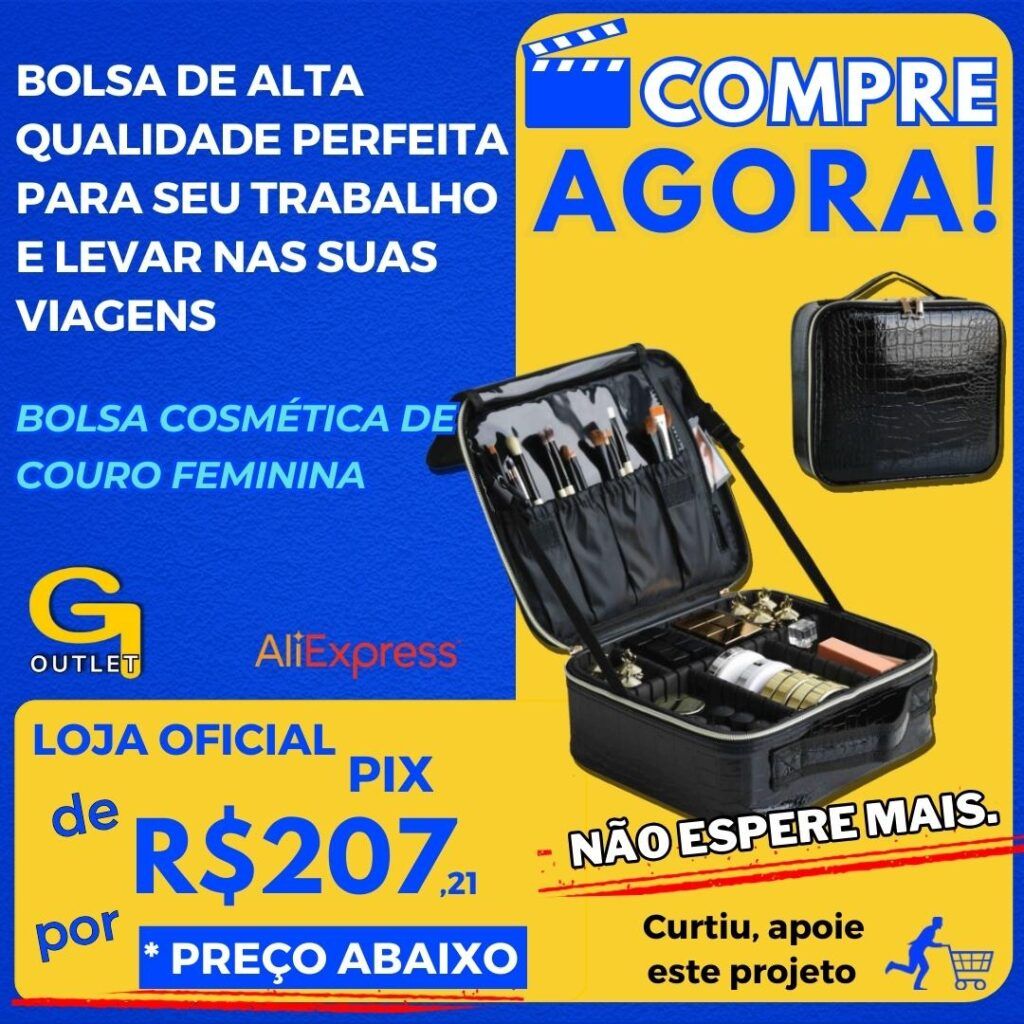 bolsa cosmética de couro feminina