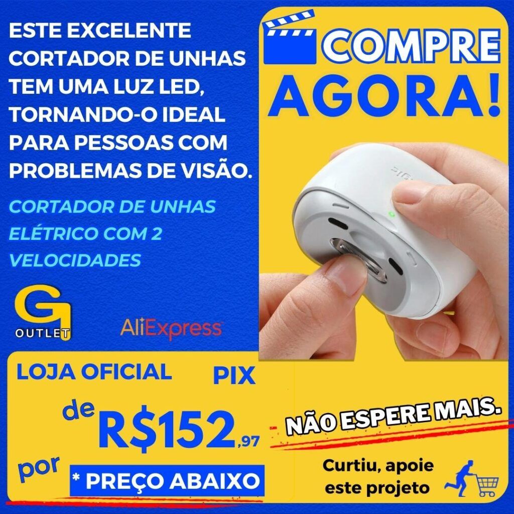 cortador de unhas eletrico de led