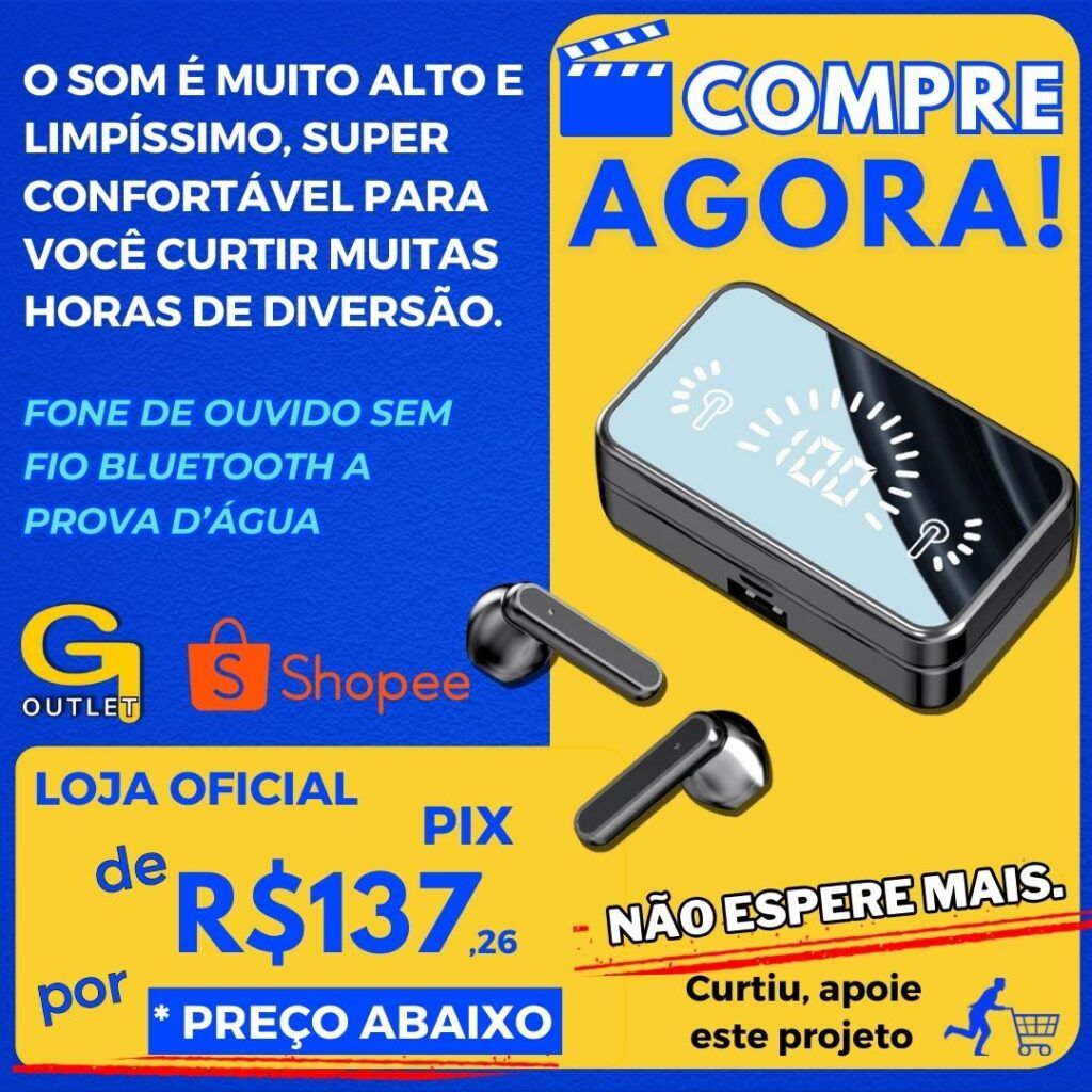 fone de ouvido sem fio bluetooth a prova d’água