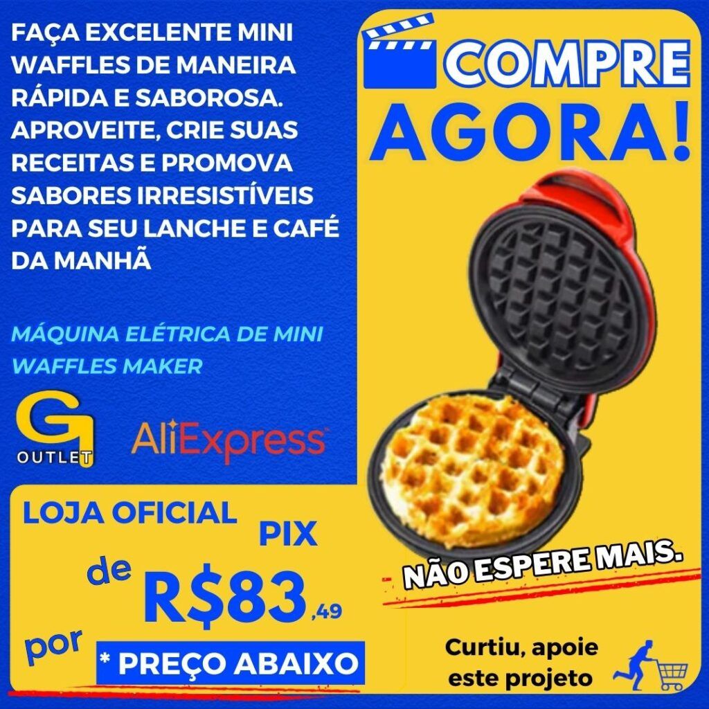 máquina elétrica de Mini Waffles Maker