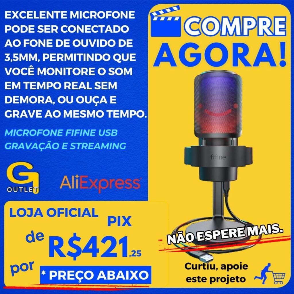 microfone fifine usb gravacao e streaming