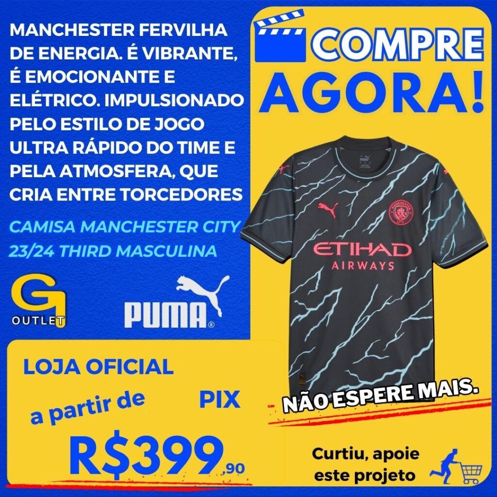 CAMISA MANCHESTER CITY 2324 THIRD MASCULINA