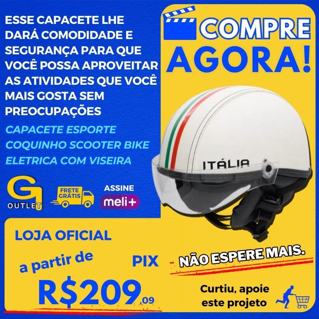 Capacete Esporte Coquinho Scooter Bike Eletrica Com Viseira