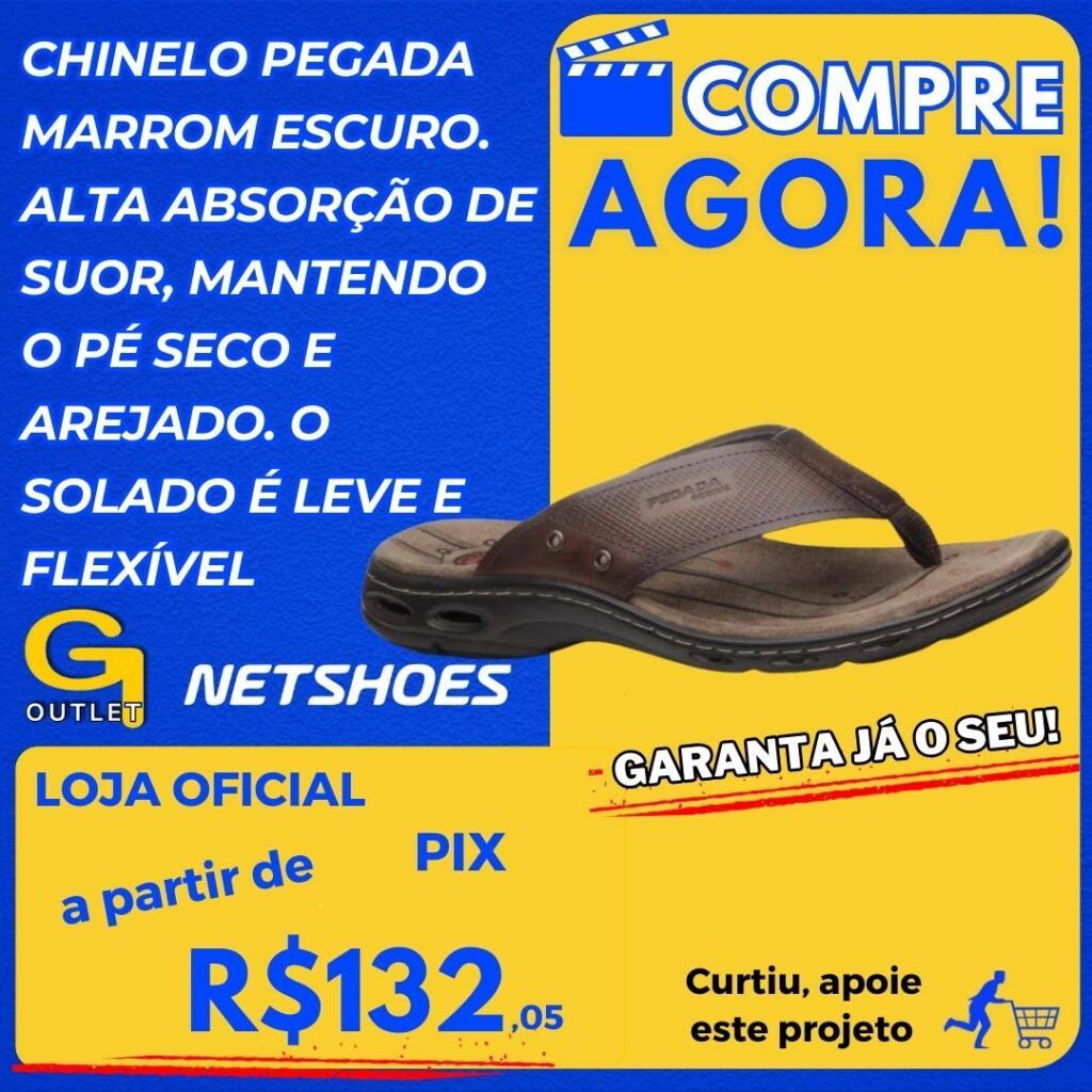 Chinelo Pegada 130684 Masculino - Marrom Escuro