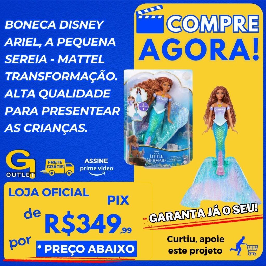 Disney A Pequena Sereia Boneca Ariel Transformação