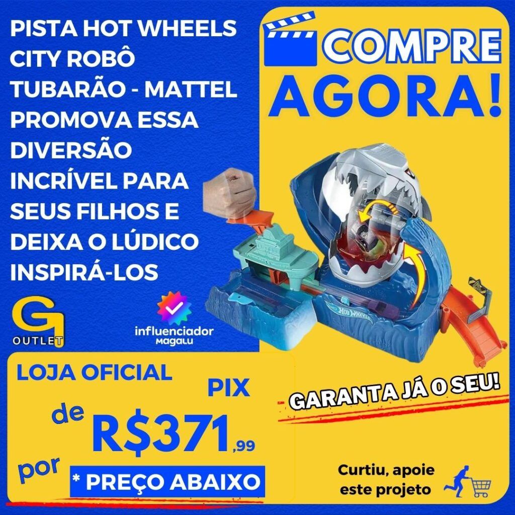 Pista Hot Wheels City Robô Tubarão – Mattel