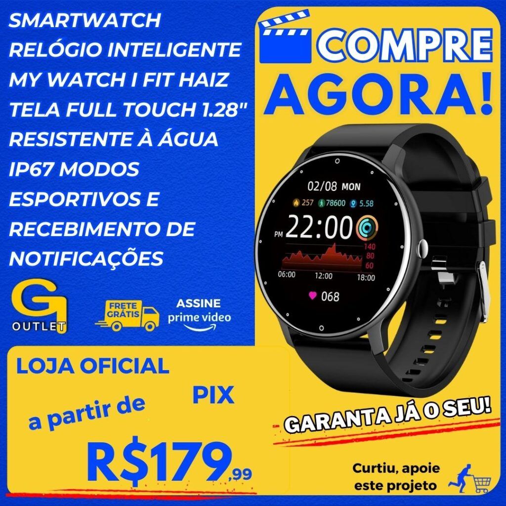 Smartwatch relógio inteligente fit Haiz