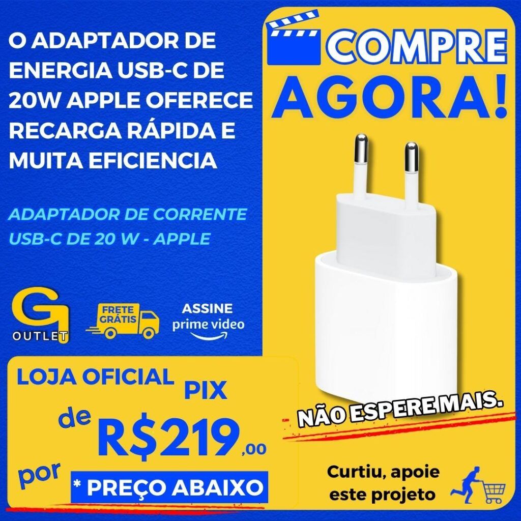 adaptador de corrente usb-c 20w apple