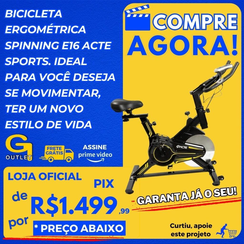 bicicleta ergonométrica spinning e16 acte sports