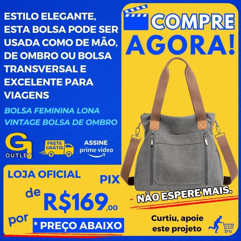 bolsa feminina lona vintage bolsa de ombro