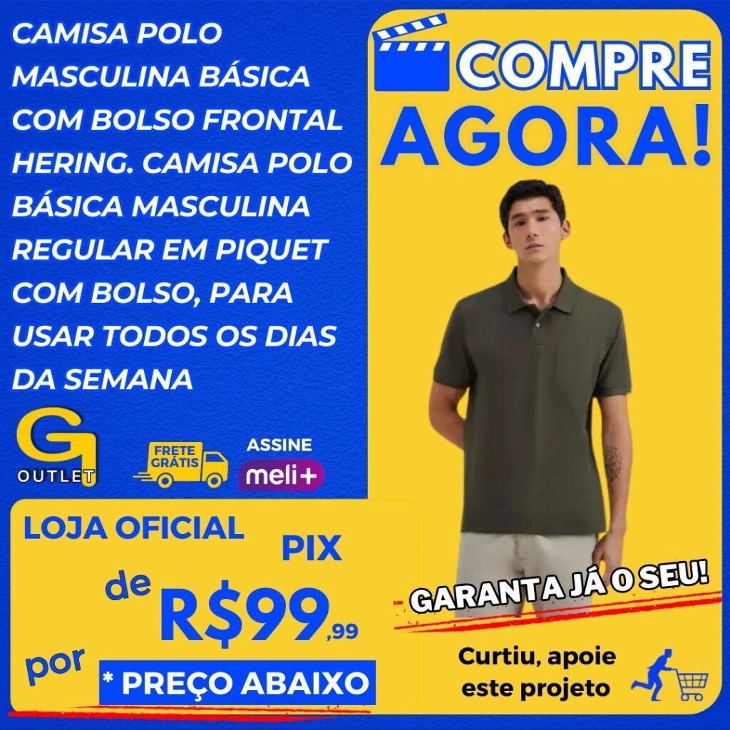 camisa polo masculino hering