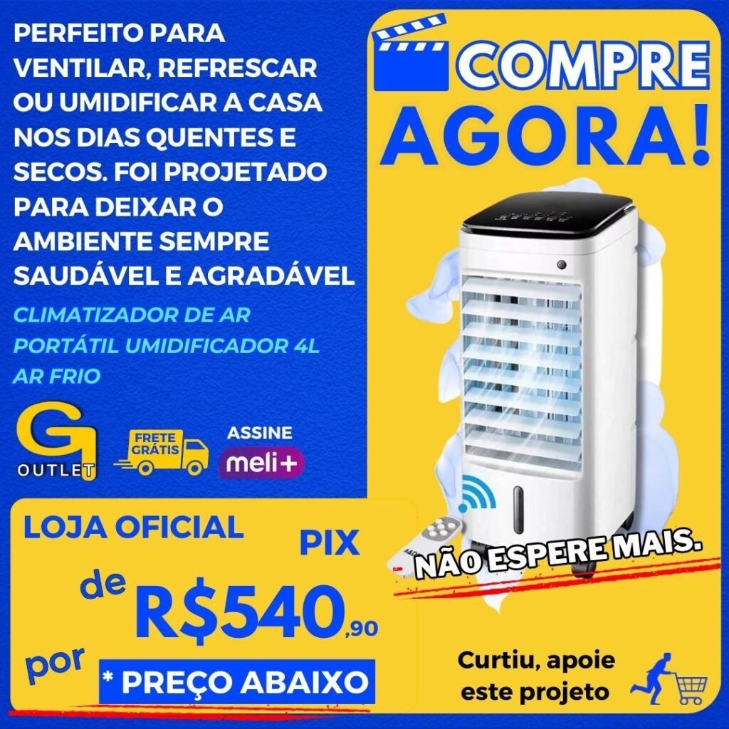 climatizador de ar portátil umidificador 4l ar frio