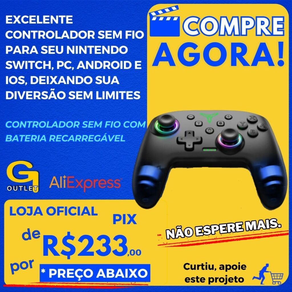 controlador sem fio com bateria recarregavel