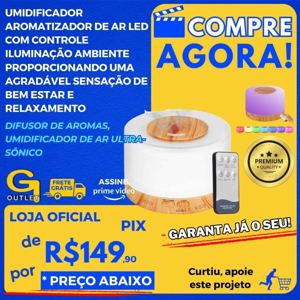 difusor de aromas umidificador de ar ultra sonico