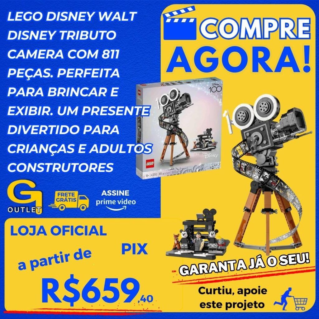 ego Disney Walt Disney Tribute Camera 43230 Conjunto de construção para fãs da Disney