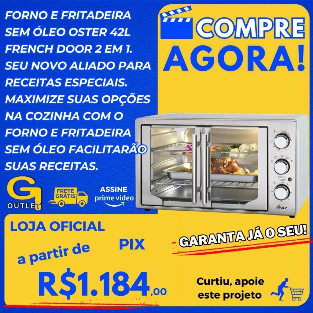 forno e fritadeira elétrica oster 42 livros