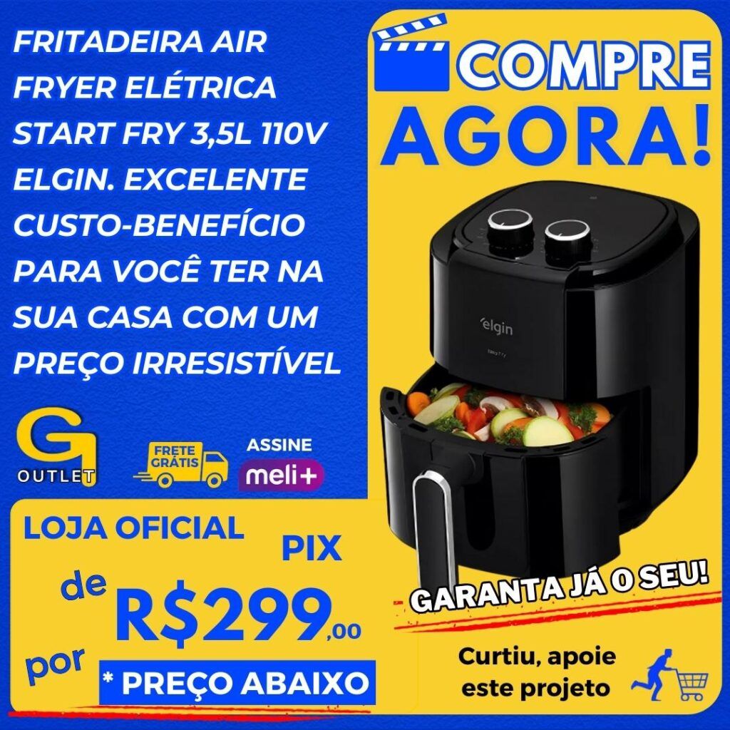 fritadeira air fryer eletrica start elgin