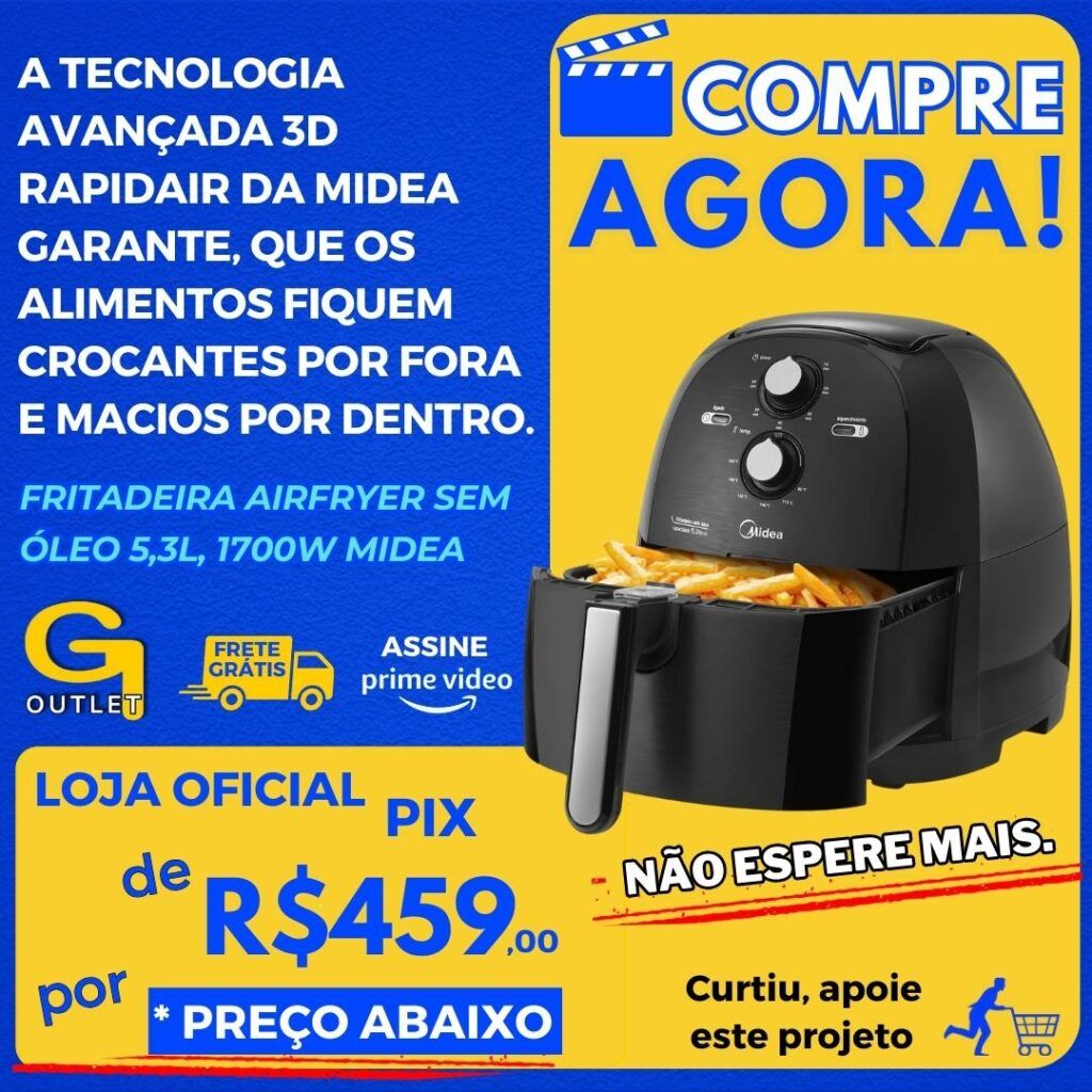 fritadeira eletrica airfryer sem oleo midea