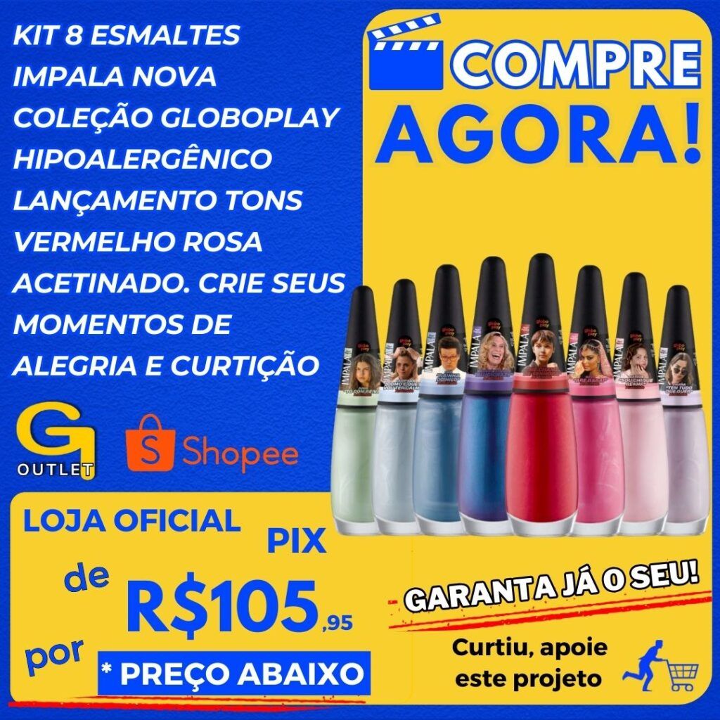 kit 8 esmaltes impala nova coleção