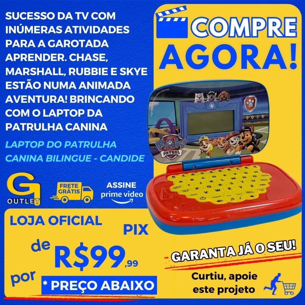 laptop da patrulha canina bilingue