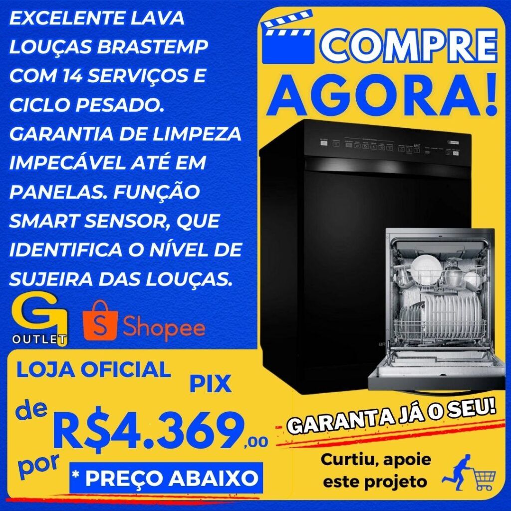 lava louças brastemp com 14 serviços e ciclo pesado