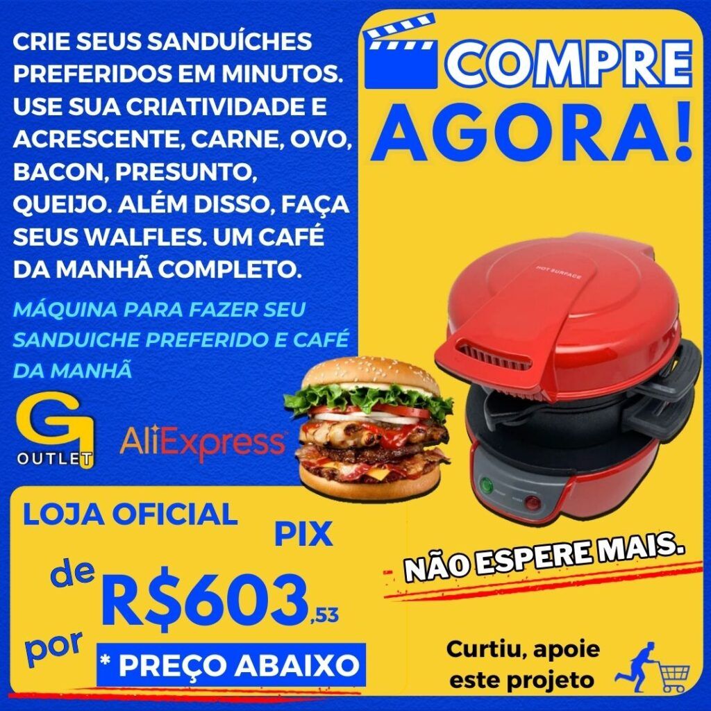 maquina para fazer seu sanduiche preferido e cafe da manha