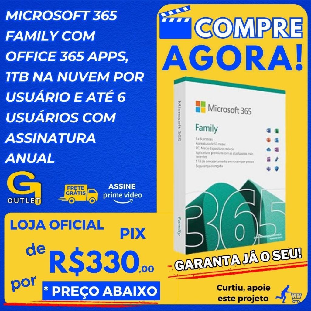 microsoft family 365 até 6 usuários