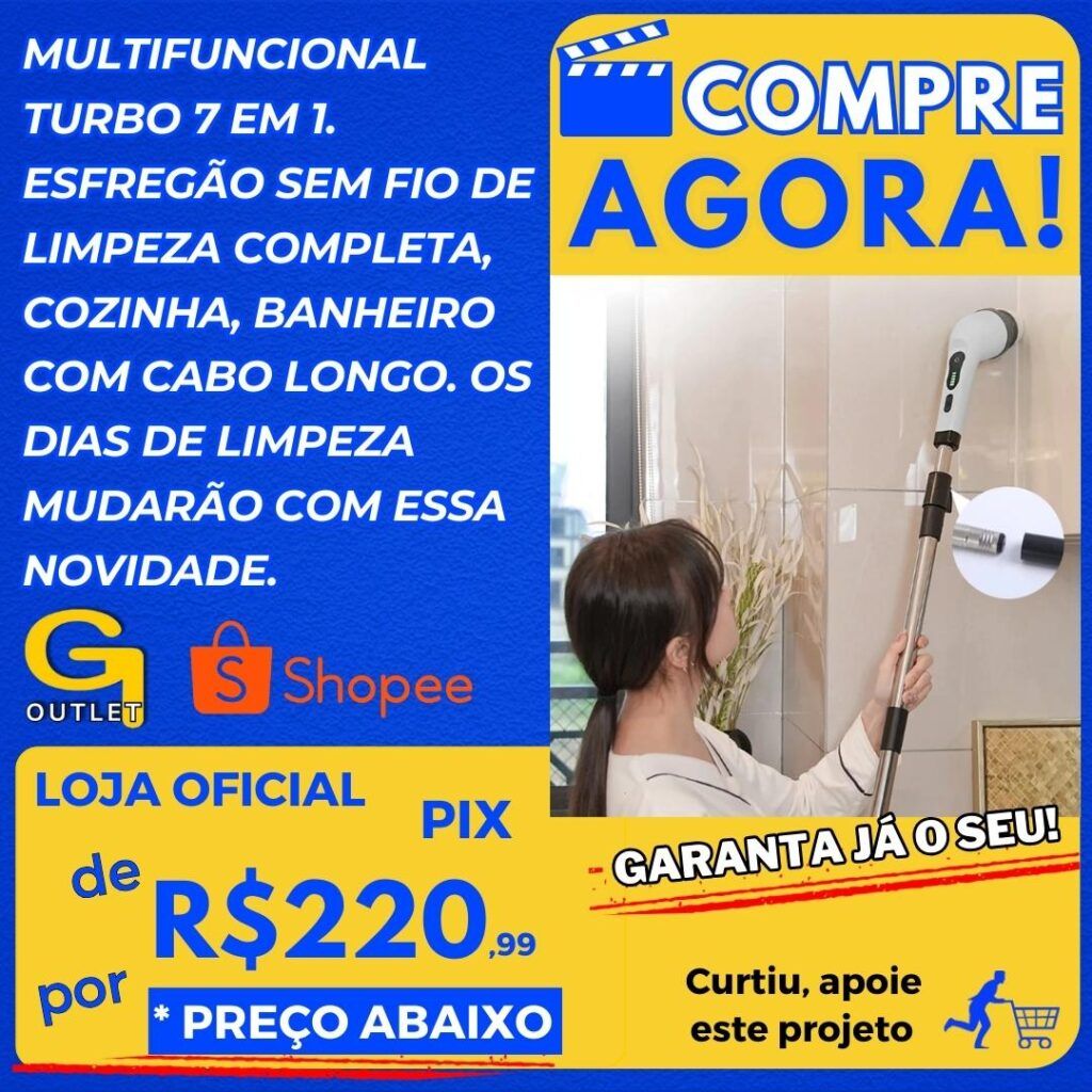 multifuncional turbo 7 em 1 esfregão sem fio de limpeza completa