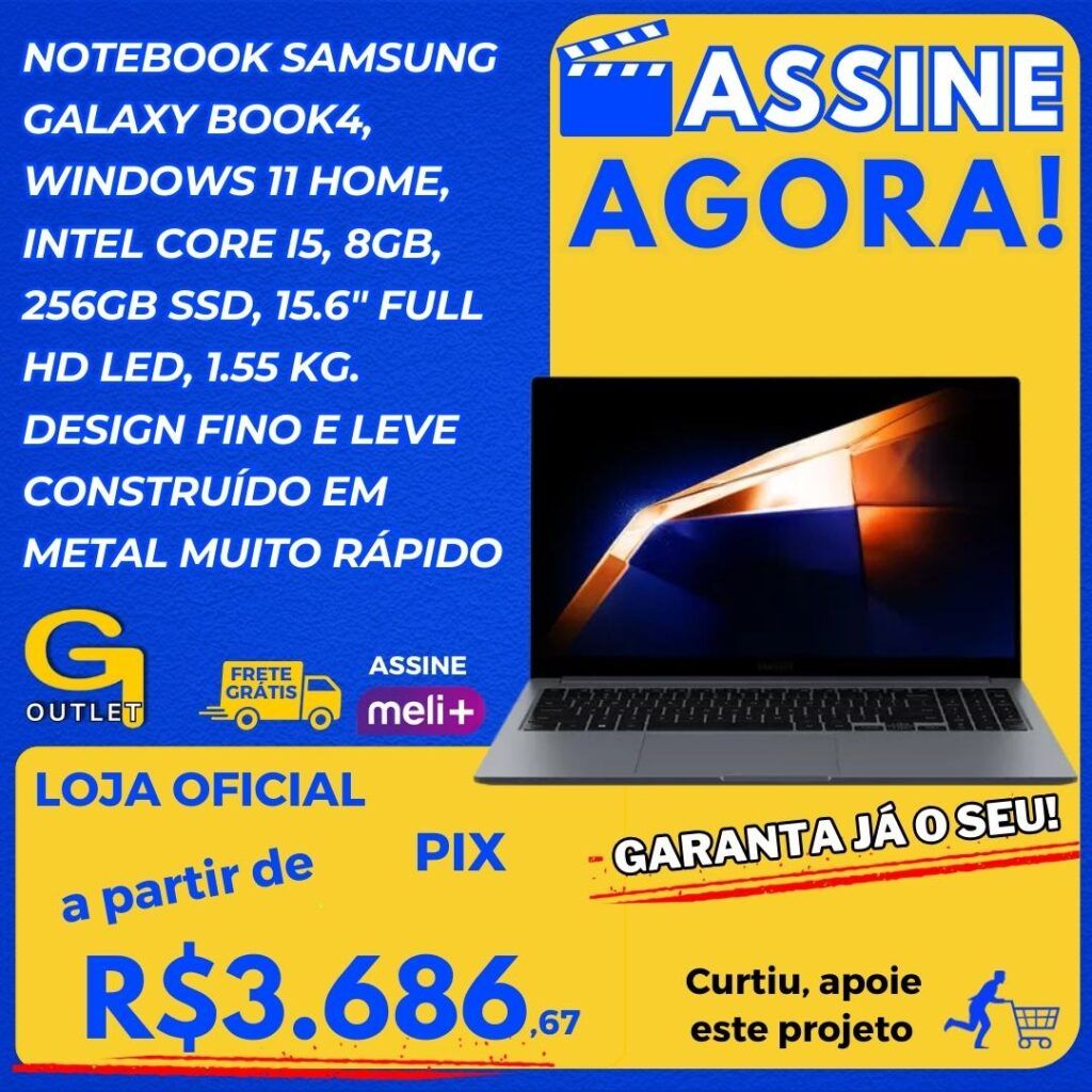 notebook samsung galaxy book4 core i5 8gb ram 256gb ssd