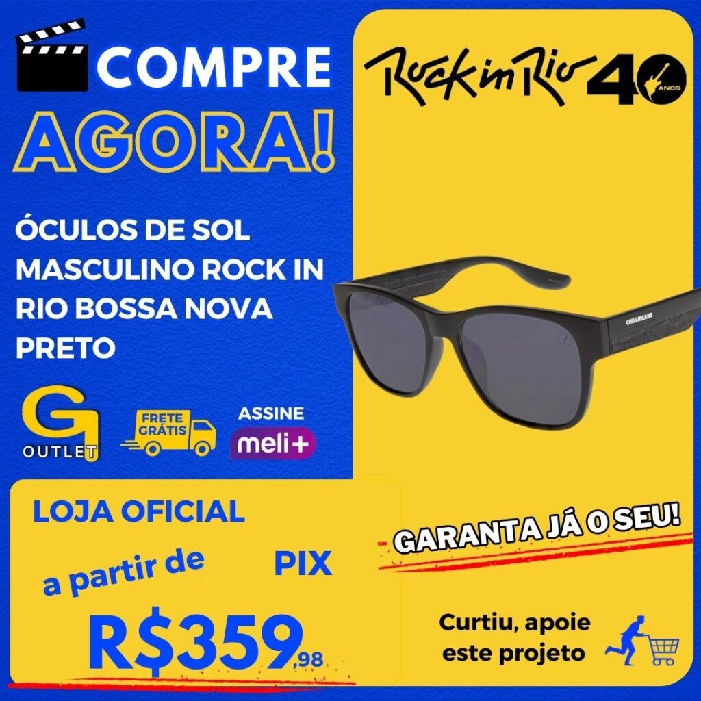 oculos de sol masculino rock in rio bossa nova