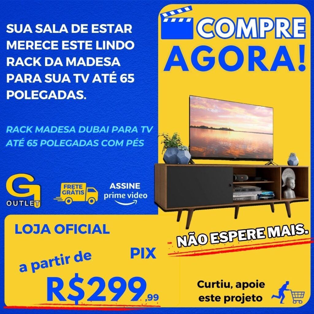 rack madesa para tv ate 65 polegadas