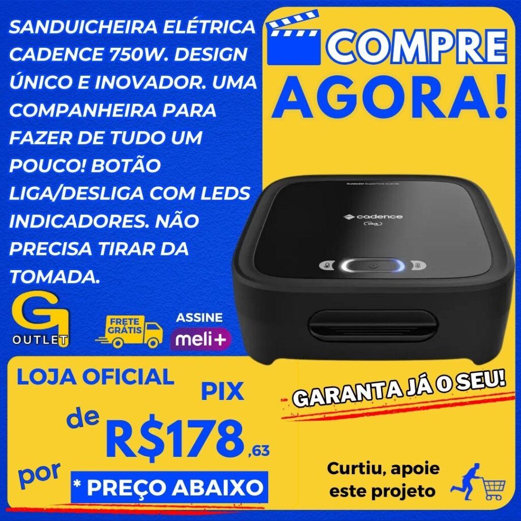 sanduicheira elétrica cadence 750w