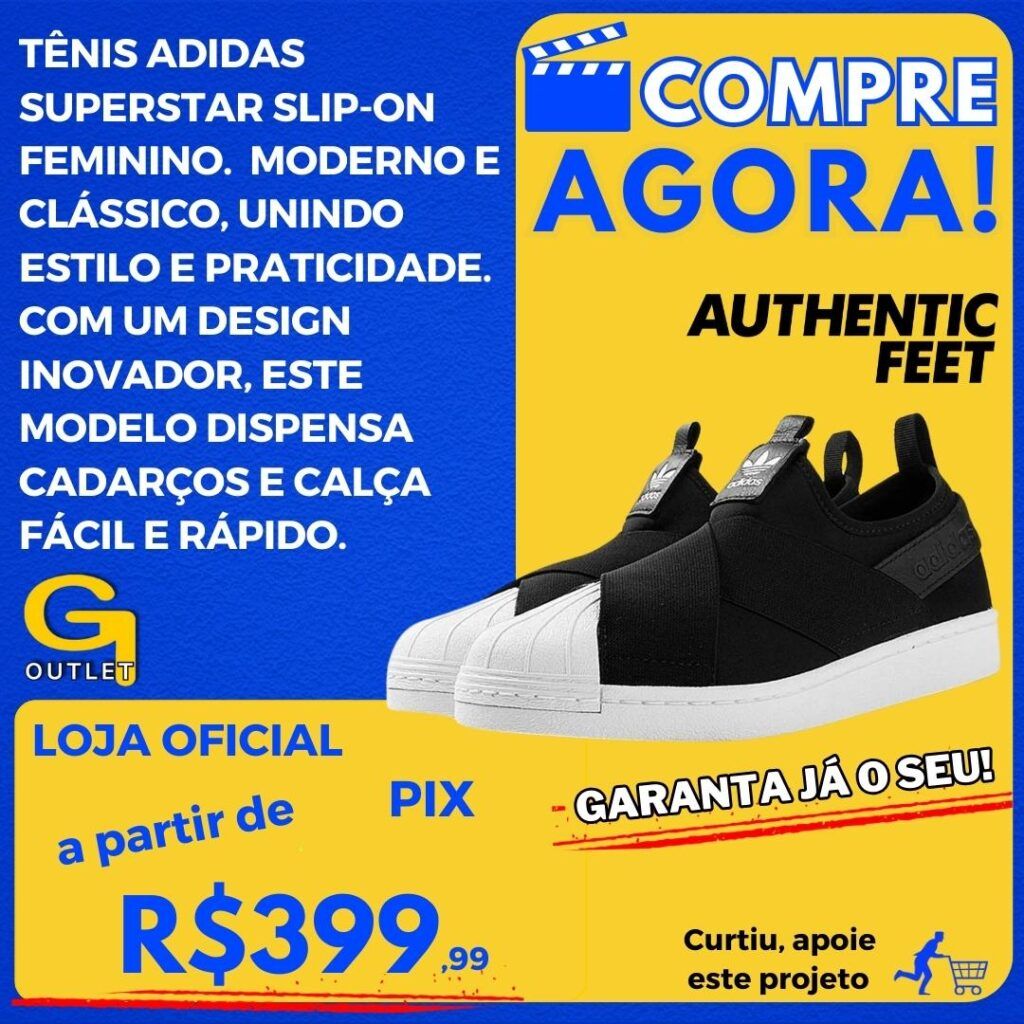 tenis adidas superstar slip-on feminino