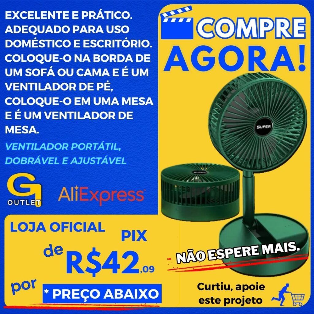 ventilador portatil dobravel e ajustavel