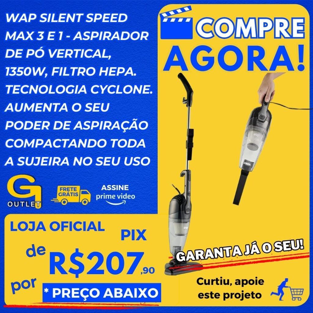 wap silent speed max 3 e 1 aspirador de pó portátil