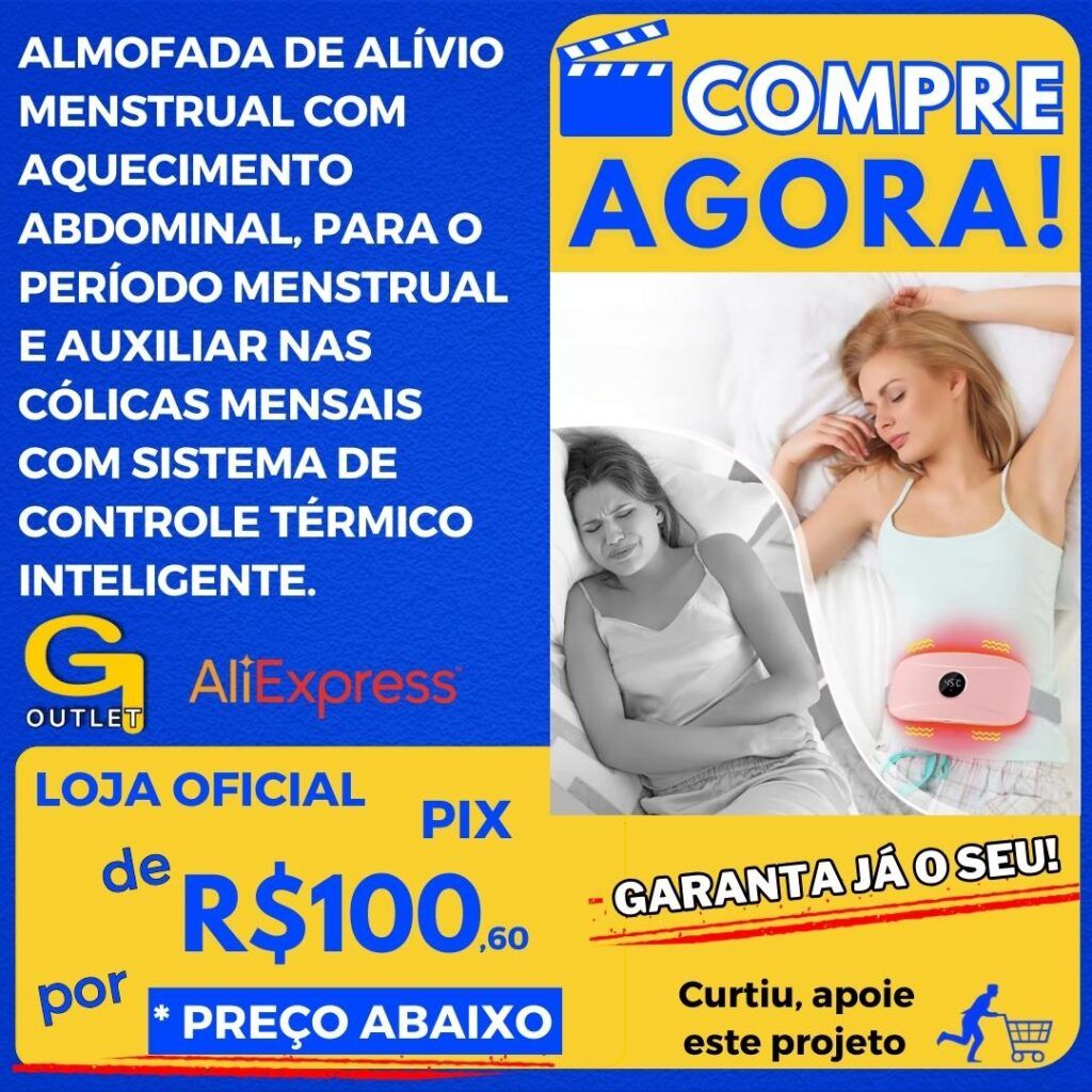 almofada de alívio menstrual com aquecimento abdominal