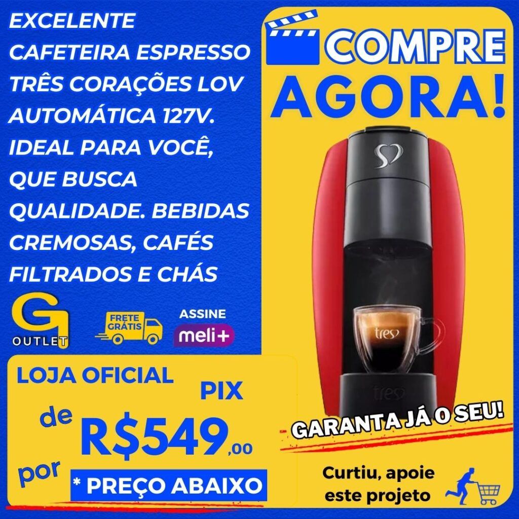 cafeteira espresso três corações cafés, chás e bebidas cremosas