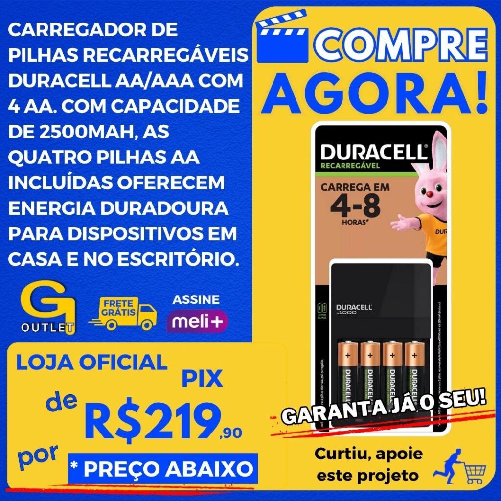 carregador de pilhas recarregáveis duracell