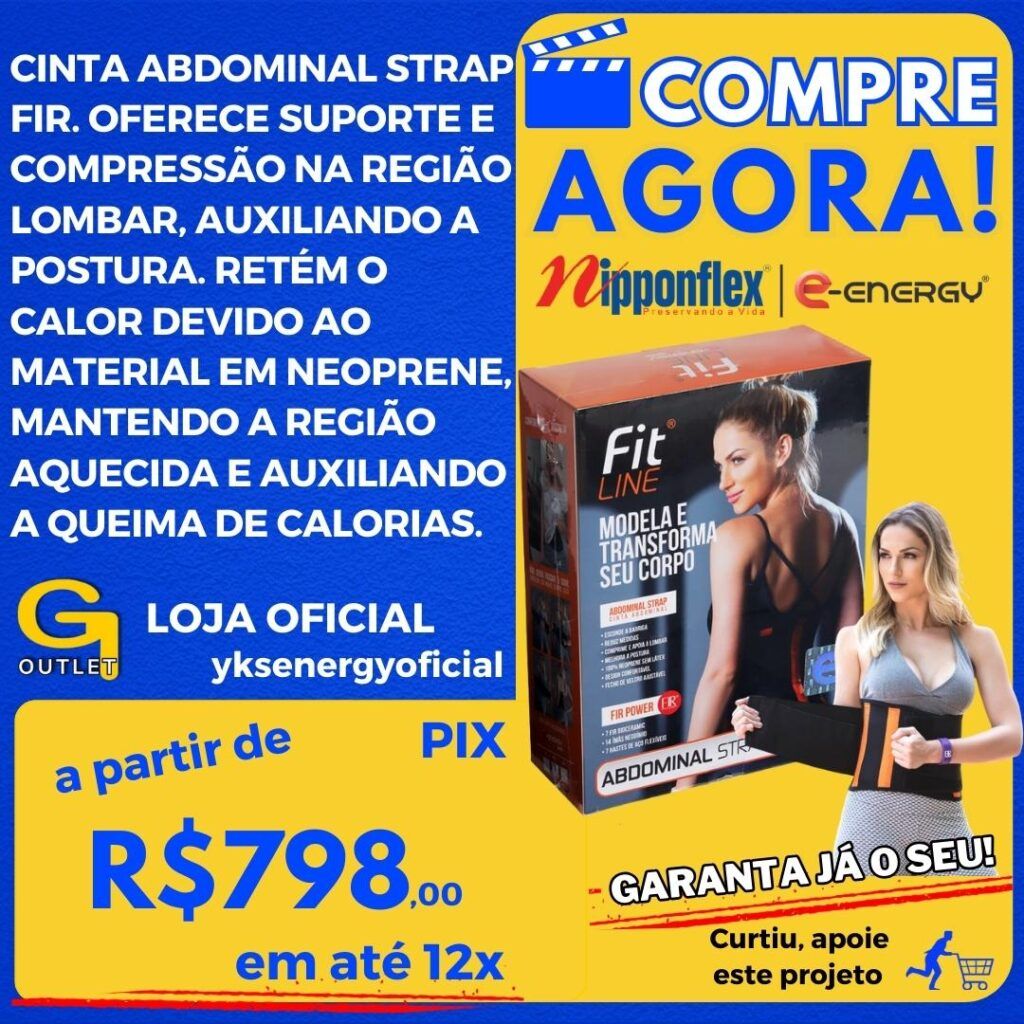 cinta abdominal strap fir que auxilia na queima das mercadorias nipponflex