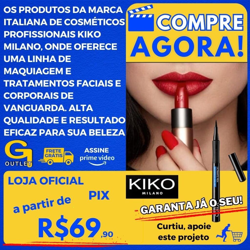 compre agora, produtos da marca italiana de cosméticos profissionais kiko milano