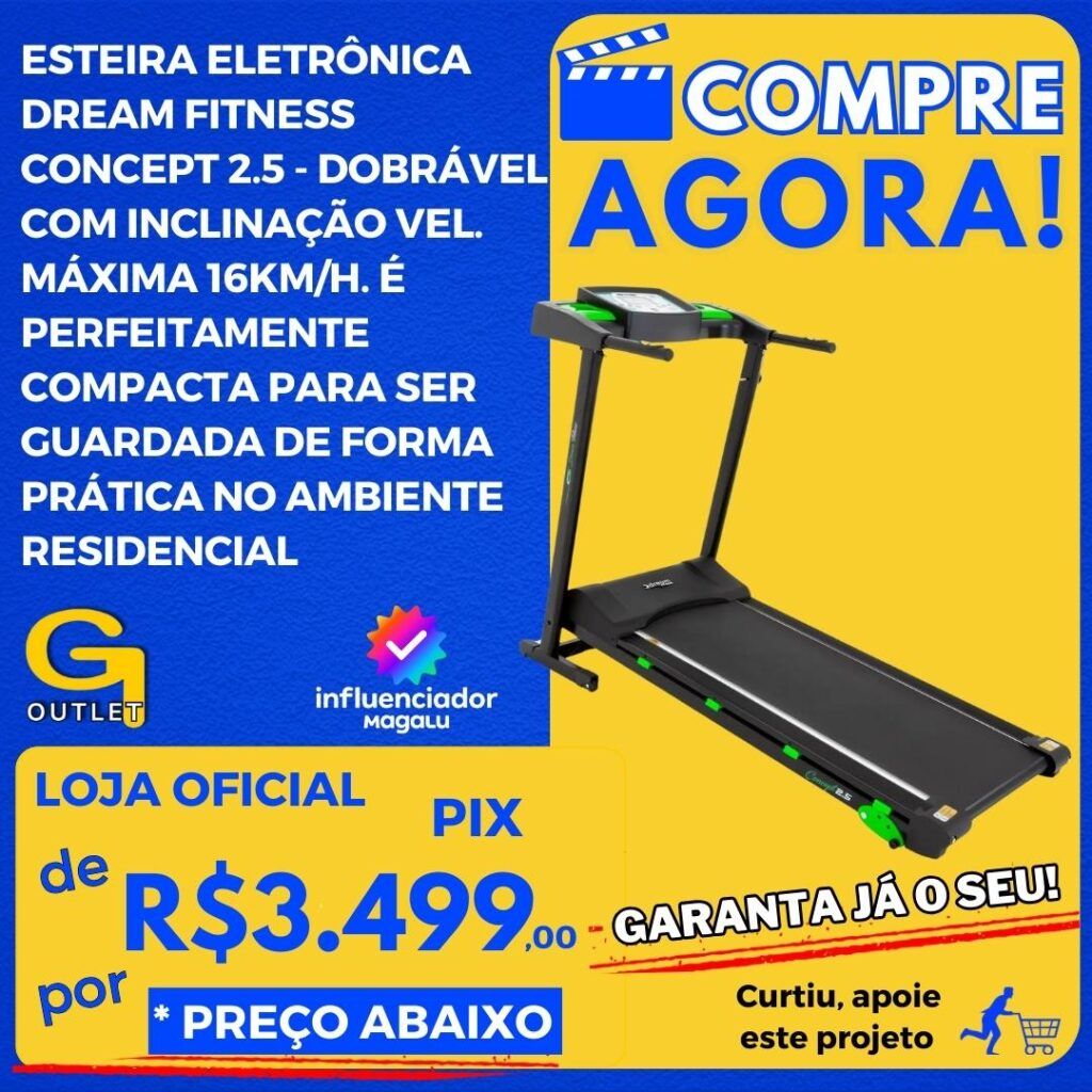 esteira eletronica dream fitness concept dobrável