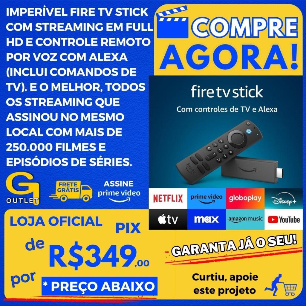 fire tv stick da amzon com streaming em full hd com alexa