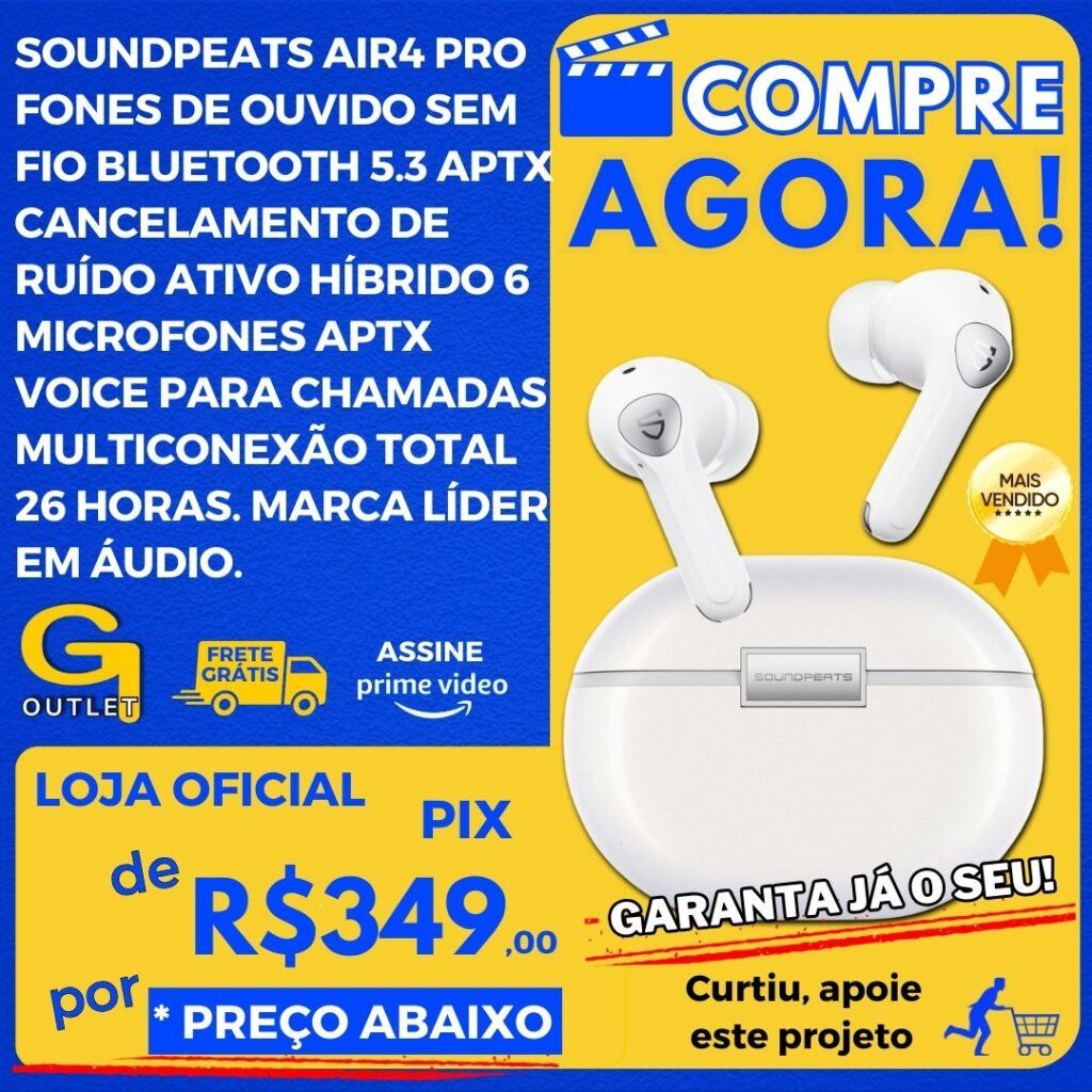 fone de ouvido sem fio bluetooth 5.3 soundpeats air4 pro cancelamento de ruído