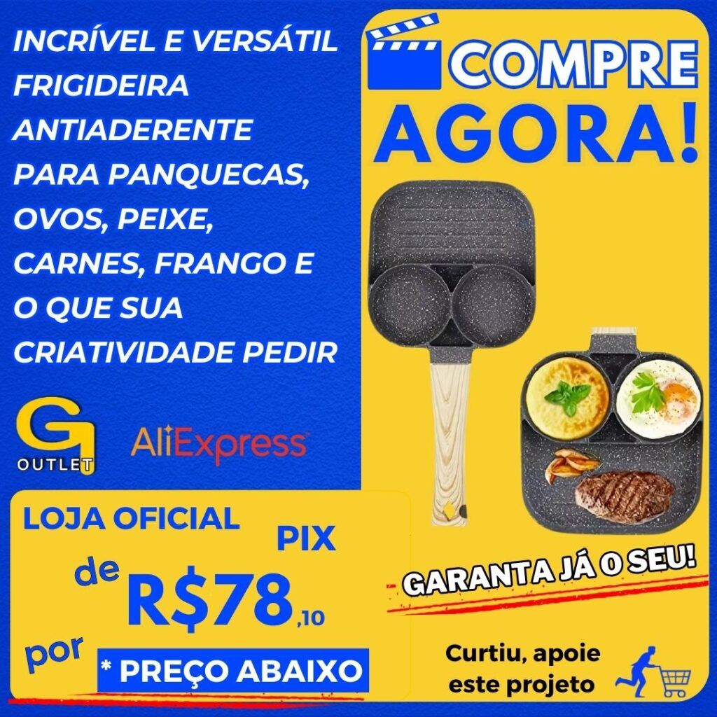 frigideira versatil panquecas, ovos, peixes e carnes