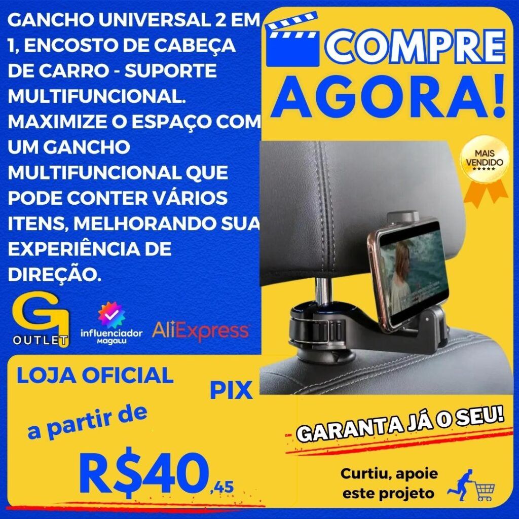 gancho universal 2 em 1 encosto de cabela de carro e suporte multifuncional